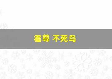 霍尊 不死鸟